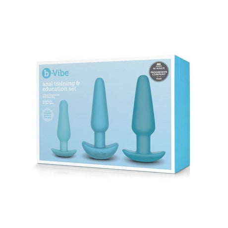 b-Vibe Anal Training & Education Butt Plug Set Blue - Simply Pleasure