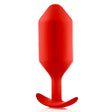 b-Vibe Snug Plug 6 Weighted Silicone Butt Plug Red - Simply Pleasure