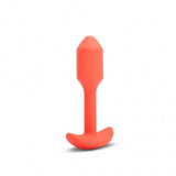 b-Vibe Snug Plug 1 Vibrating Weighted Silicone Butt Plug Orange - Simply Pleasure