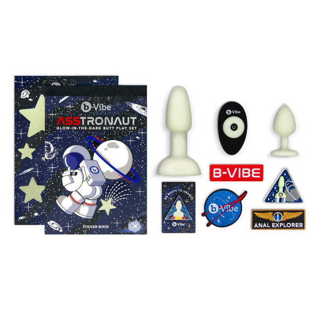 b-Vibe ASStronaut Glow In The Dark Butt Plug Play Set - Simply Pleasure