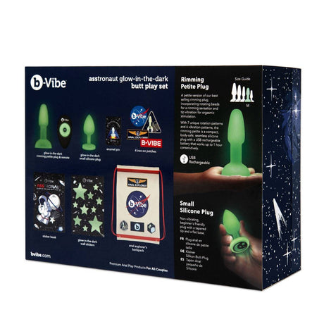 b-Vibe ASStronaut Glow In The Dark Butt Plug Play Set - Simply Pleasure