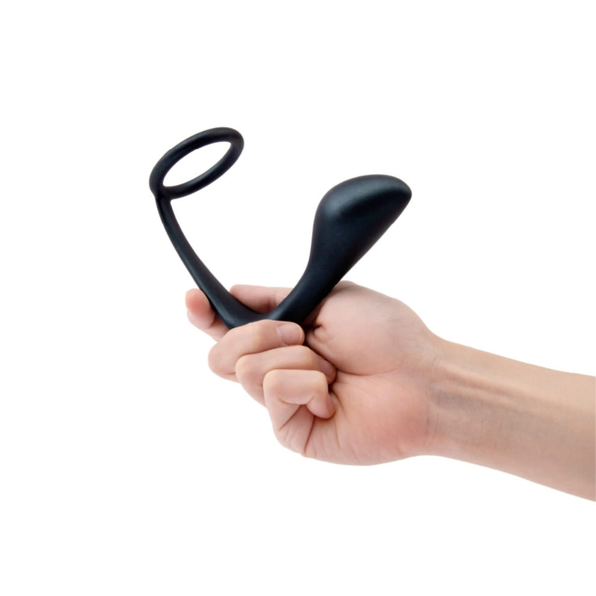 b-Vibe Butties Ringer Cock Ring & Prostate Plug Black 4 Inch