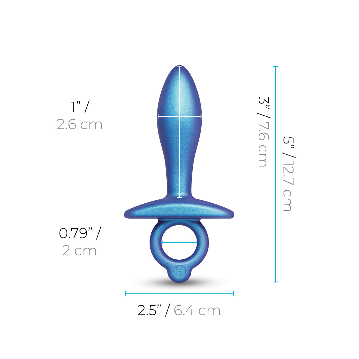b-Vibe Butties Slide Silicone Butt Plug Blue