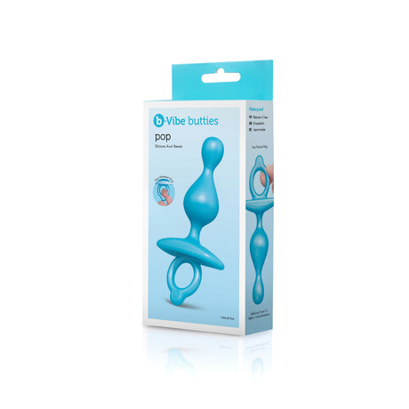 b-Vibe Butties Pop Silicone Anal Beads Blue