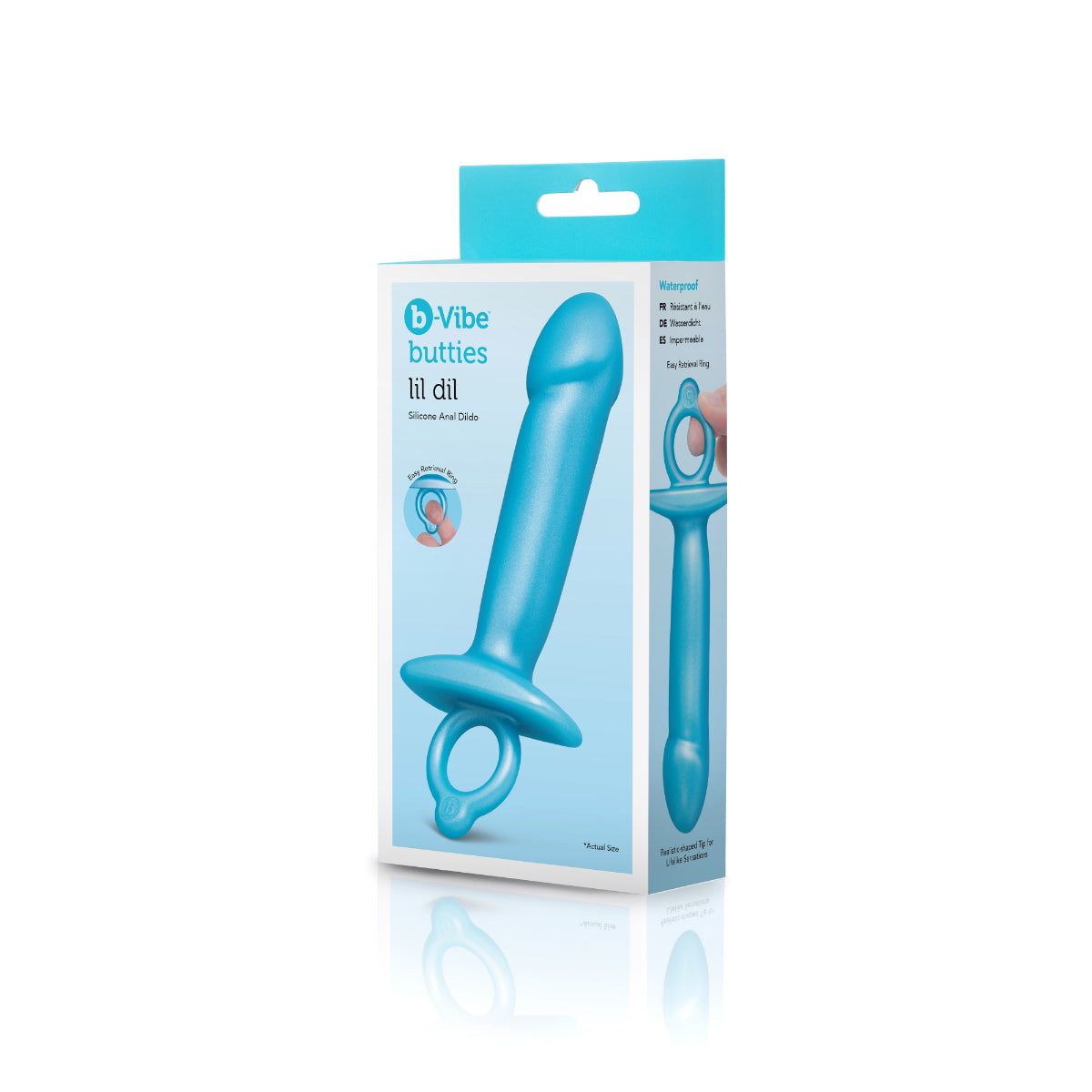 b-Vibe Butties Lil Dil Silicone Anal Dildo Blue