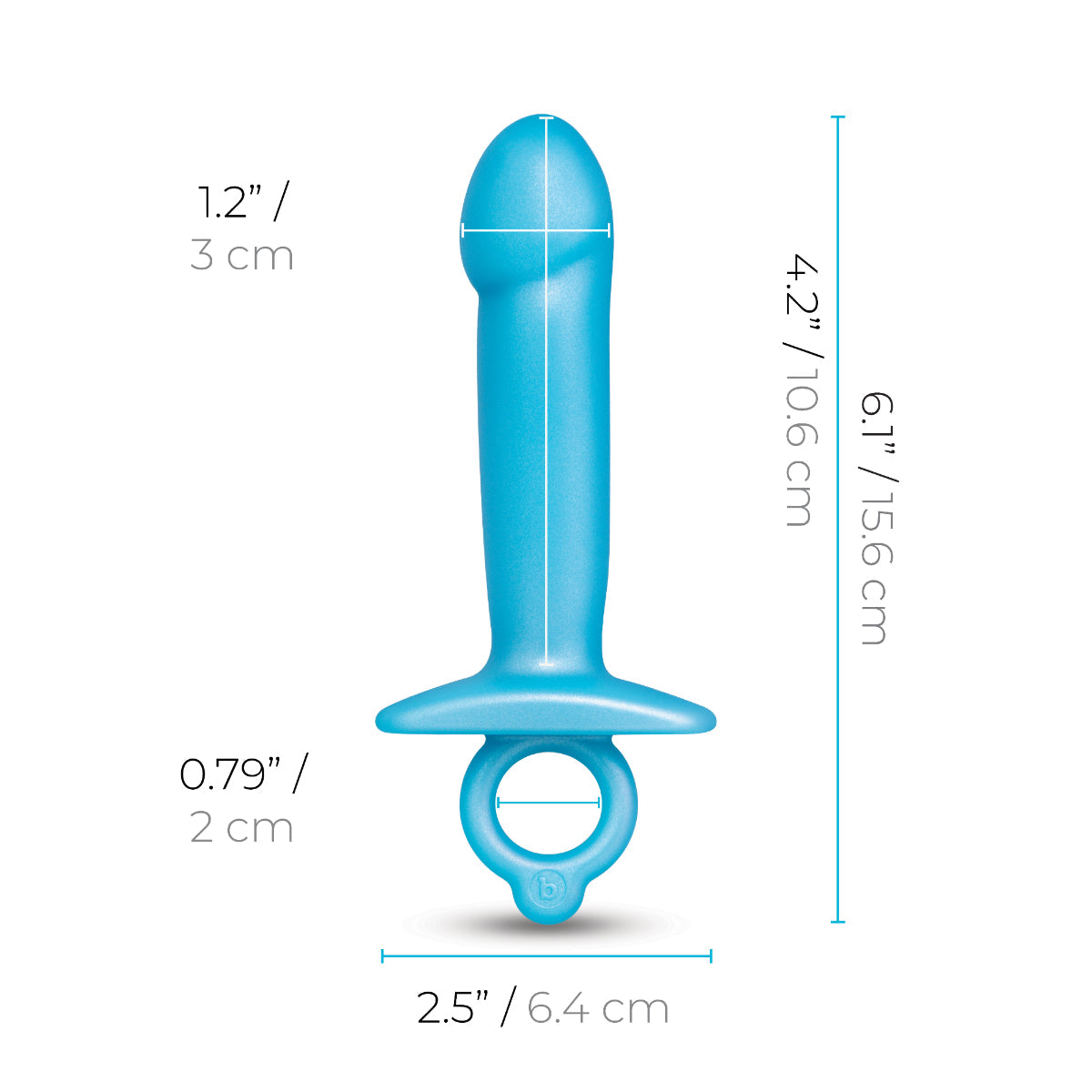 b-Vibe Butties Lil Dil Silicone Anal Dildo Blue