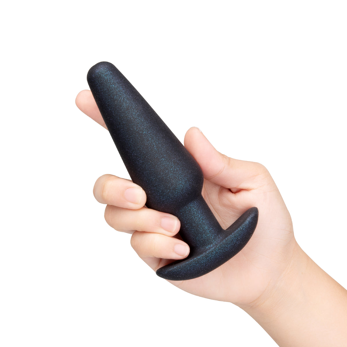 b-Vibe Hefty Weighted Sparkly Silicone Butt Plug Black