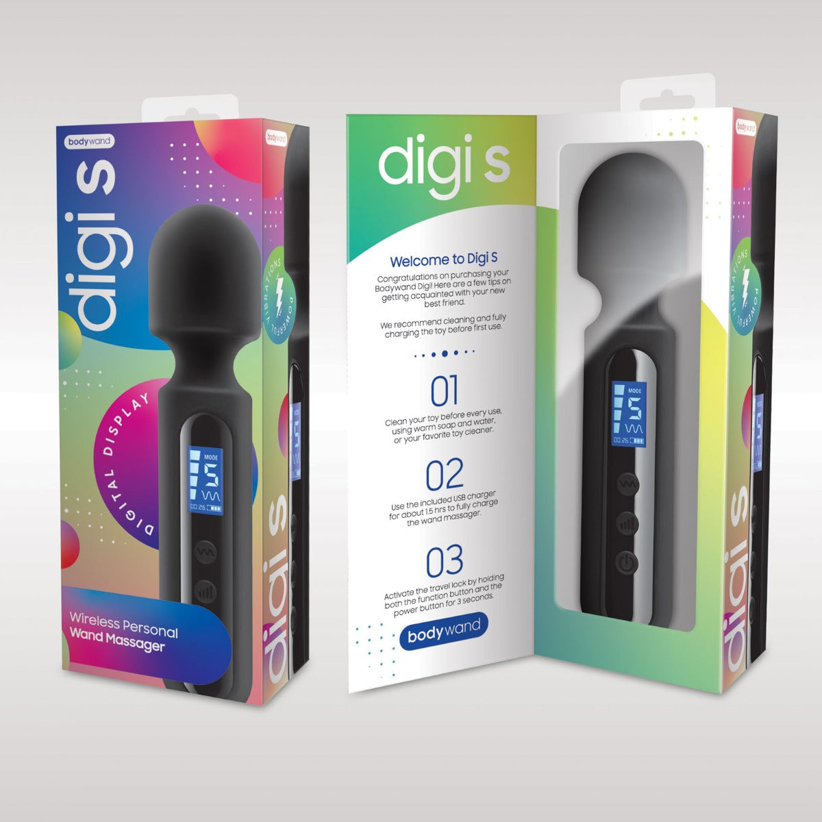 Bodywand Digi S Wireless Personal Vibrating Wand Black - Simply Pleasure