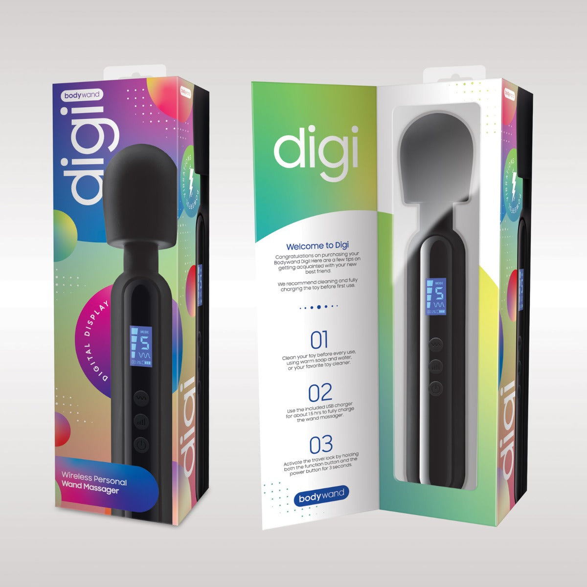 Bodywand Digi Wireless Personal Vibrating Wand Black - Simply Pleasure