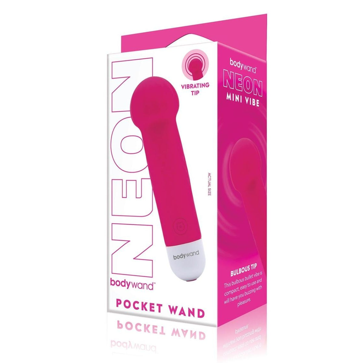 Bodywand Neon Mini Vibe Pocket Wand Vibrator Hot Pink - Simply Pleasure