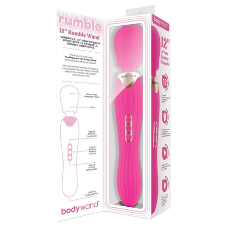 Bodywand Rumble Wand Pink 12 Inch