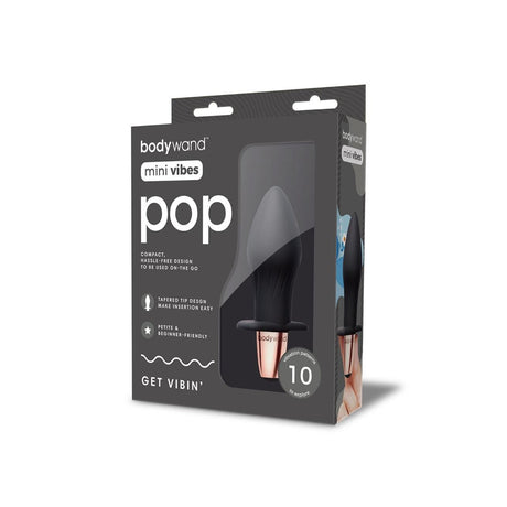 Bodywand Mini Vibes Pop Vibrating Butt Plug Black - Simply Pleasure