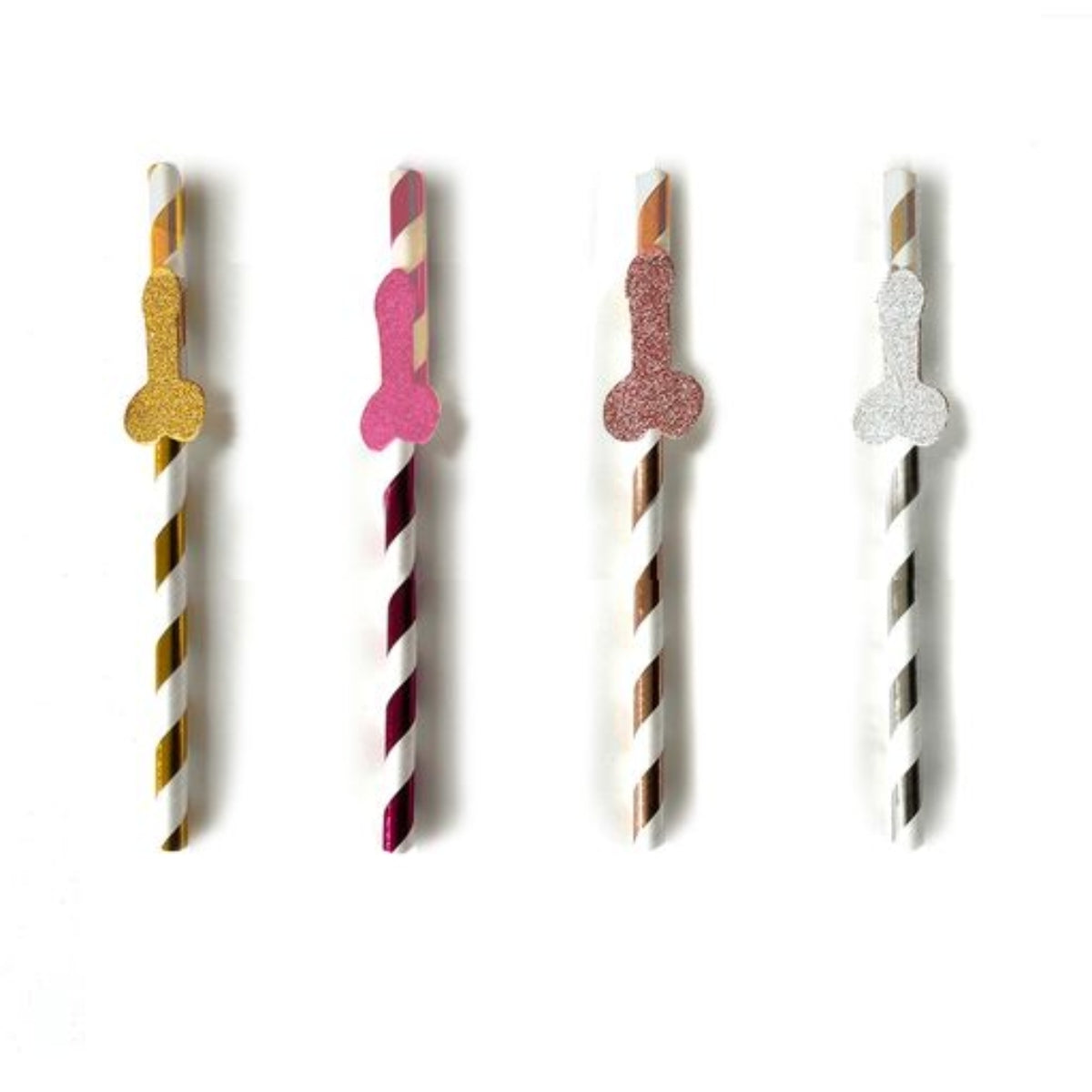 Little Genie Glitterati Penis Party Cocktail Straws 8 Pack