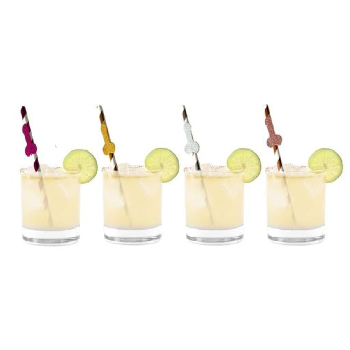 Little Genie Glitterati Penis Party Cocktail Straws 8 Pack