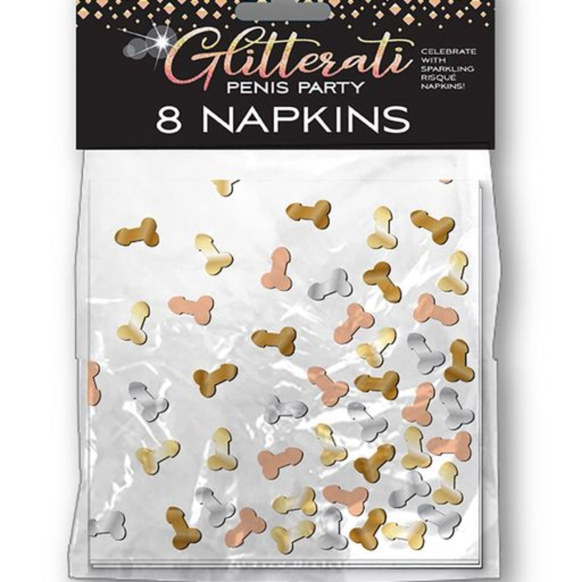 Little Genie Glitterati Penis Party Napkins 8 Pack