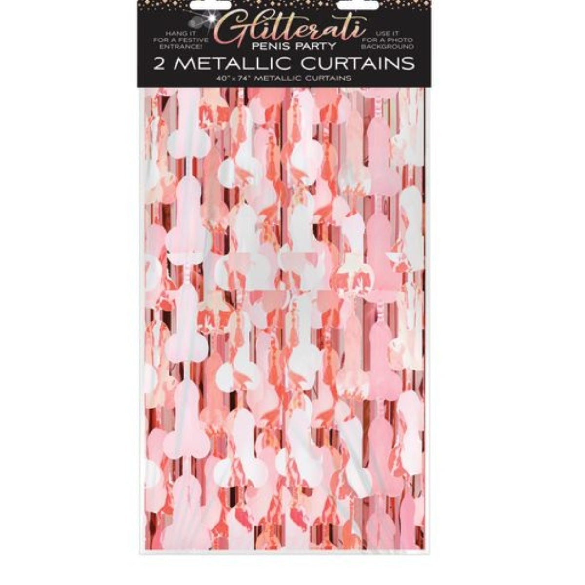 Little Genie Glitterati Penis Foil Curtain Set Of 2