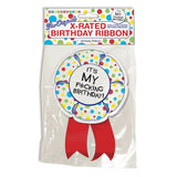 Little Genie X-Rated Birthday Ribbon White Red