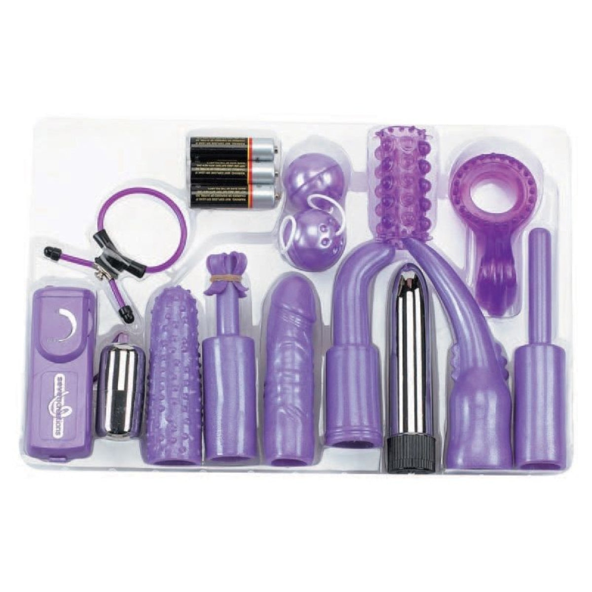 Seven Creations Dirty Dozen Couple's Sex Toy Kit Purple