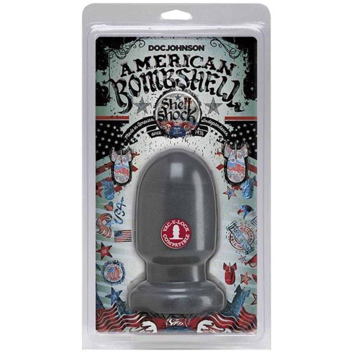 American Bombshell Shell Shock Butt Plug Grey 6 Inch - Simply Pleasure