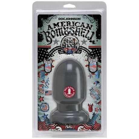 American Bombshell Shell Shock Butt Plug Grey 6 Inch - Simply Pleasure