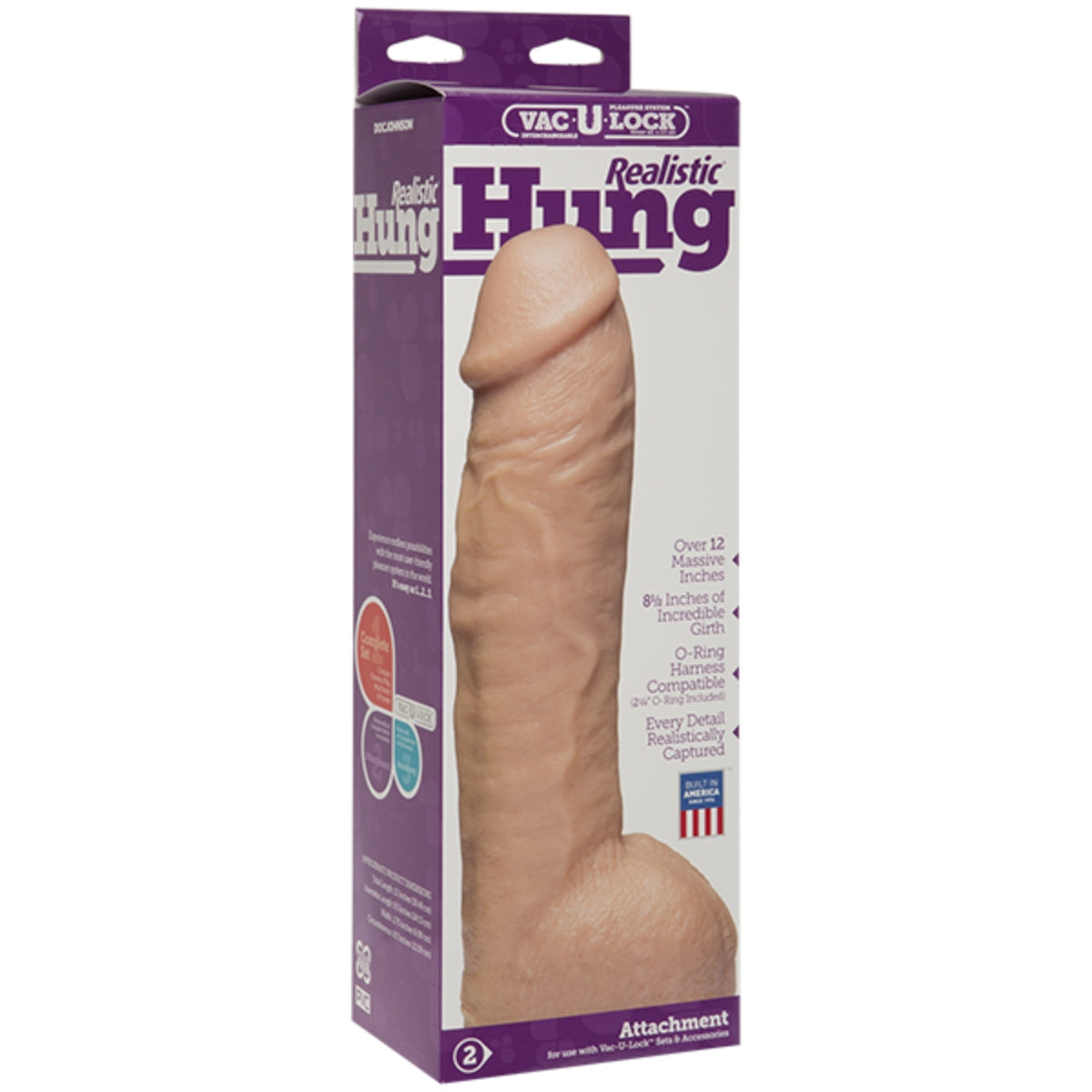 Vac-U-Lock Realistic Hung Dildo Pink 12.5 Inch