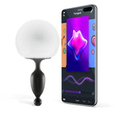 Magic Motion Bunny Tail Vibrating Anal Plug App Controlled White Black