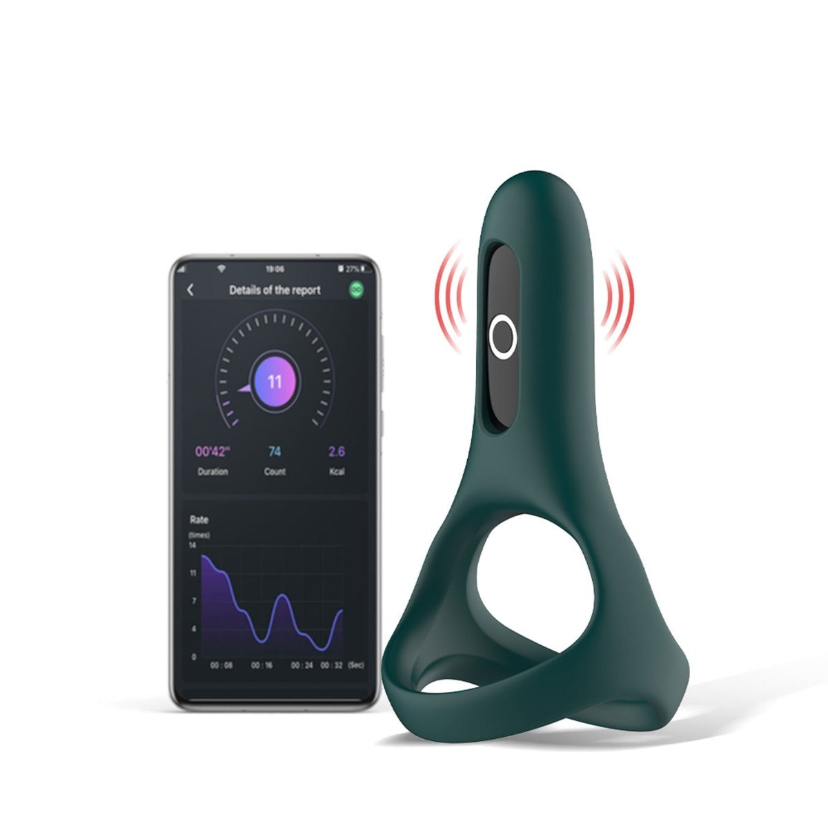 Magic Motion Rise Smart Vibrating Cock Ring Green