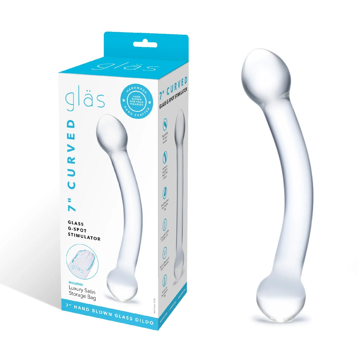 Glas Curved Glass G-Spot Stimulator Clear 7 Inch