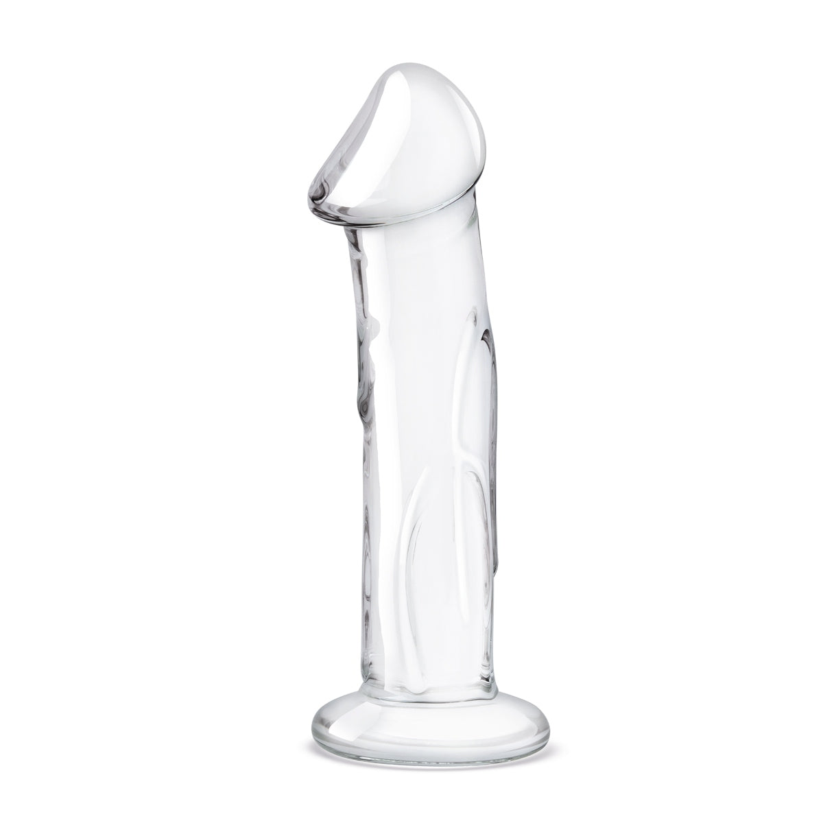 Glas Glass Dildo With Veins & Flat Base Clear 6 Inch