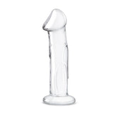 Glas Glass Dildo With Veins & Flat Base Clear 6 Inch