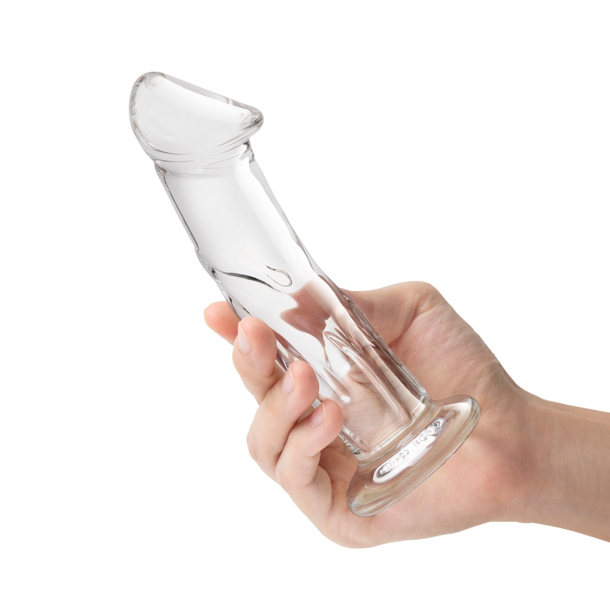 Glas Glass Dildo With Veins & Flat Base Clear 6 Inch