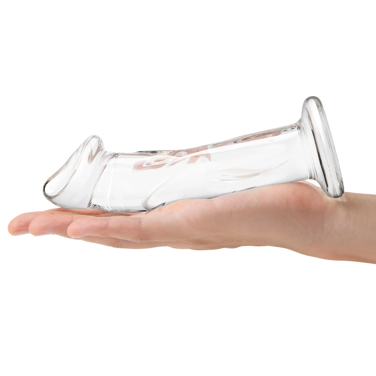 Glas Glass Dildo With Veins & Flat Base Clear 6 Inch