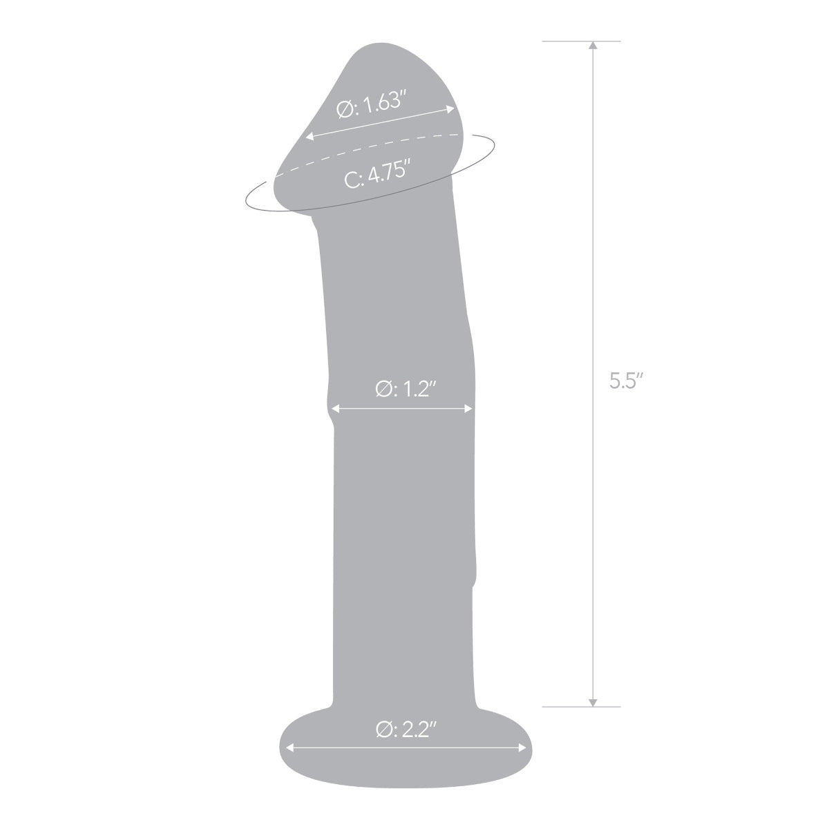 Glas Glass Dildo With Veins & Flat Base Clear 6 Inch