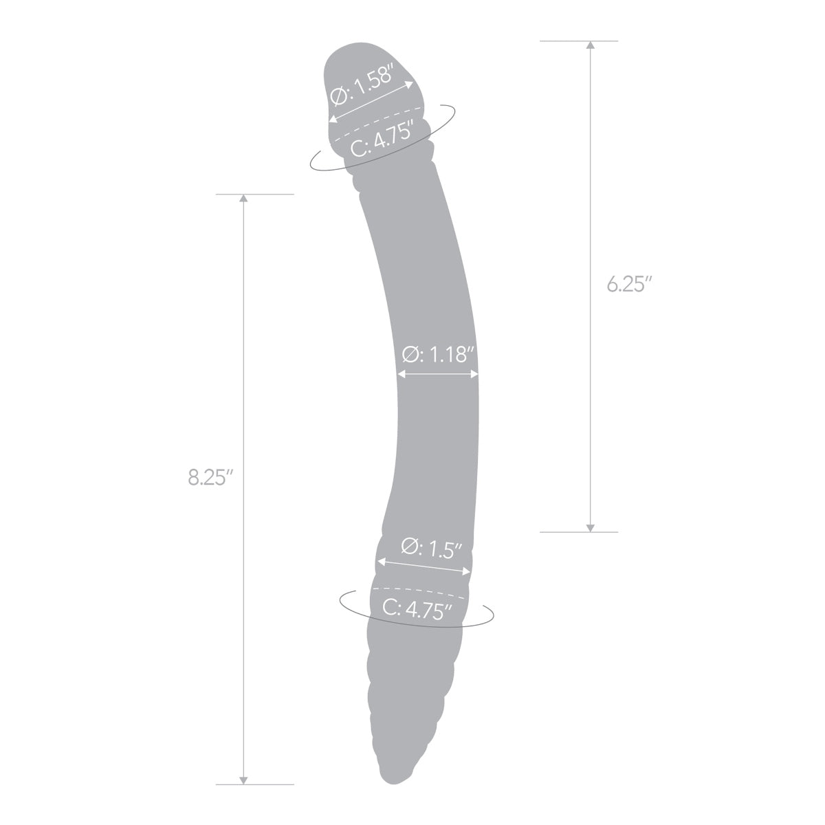 Glas Double Sided Glass Dildo Blue 11 Inch