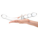 Glas Girthy Ribbed G-Spot Glass Dildo Clear 12 Inch