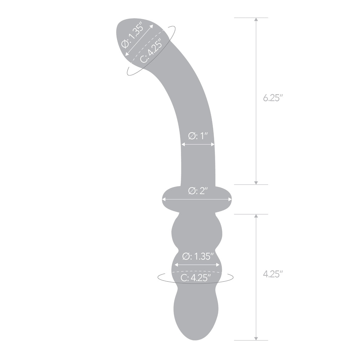 Glas Girthy Ribbed G-Spot Glass Dildo Clear 12 Inch