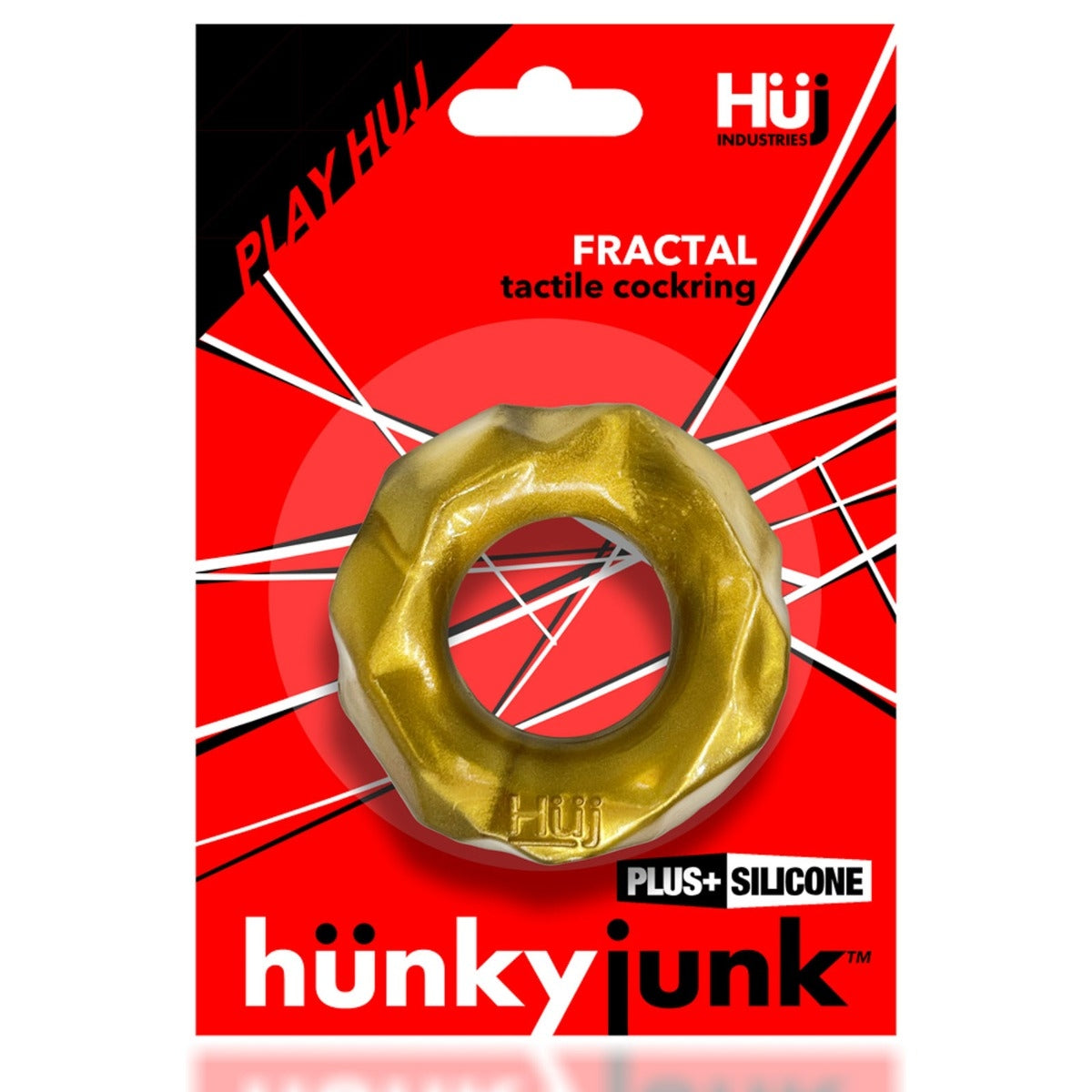 Hunkyjunk Fractal Tactile Silicone Cock Ring Metallic Bronze