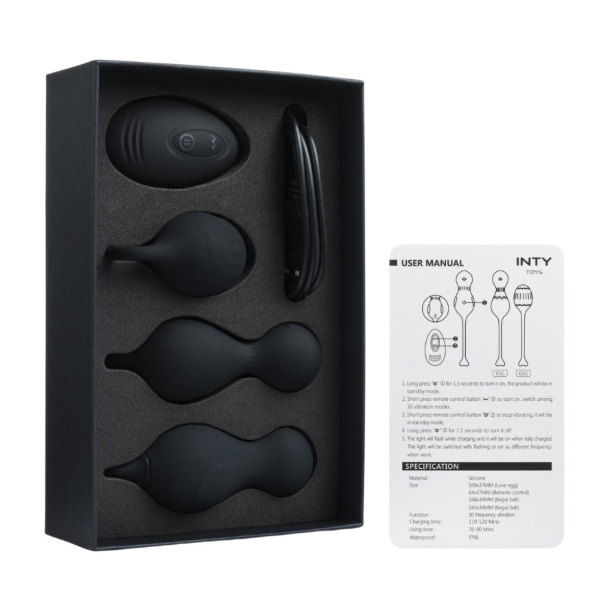 INTY Toys Blaze Vibrating Kegel Ball Set Black