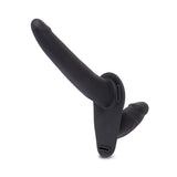 Lux Fetish Silicone Strap-On Harness Dildo Black