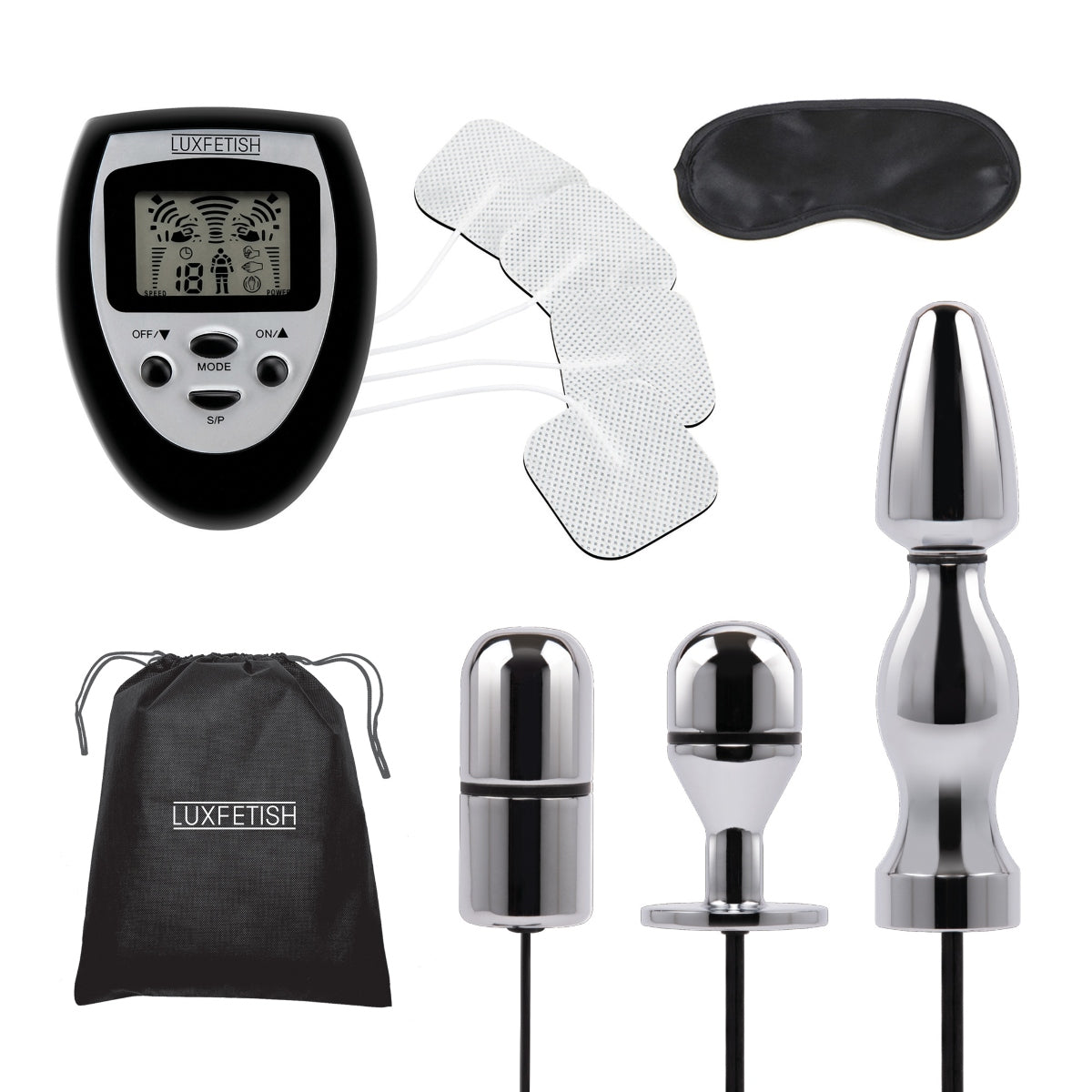 Lux Fetish 9 Piece Electro Sex Ultra Shock Set Silver