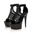 Lapdance 6 Inch Platform Sandal With Adjust Strap Black