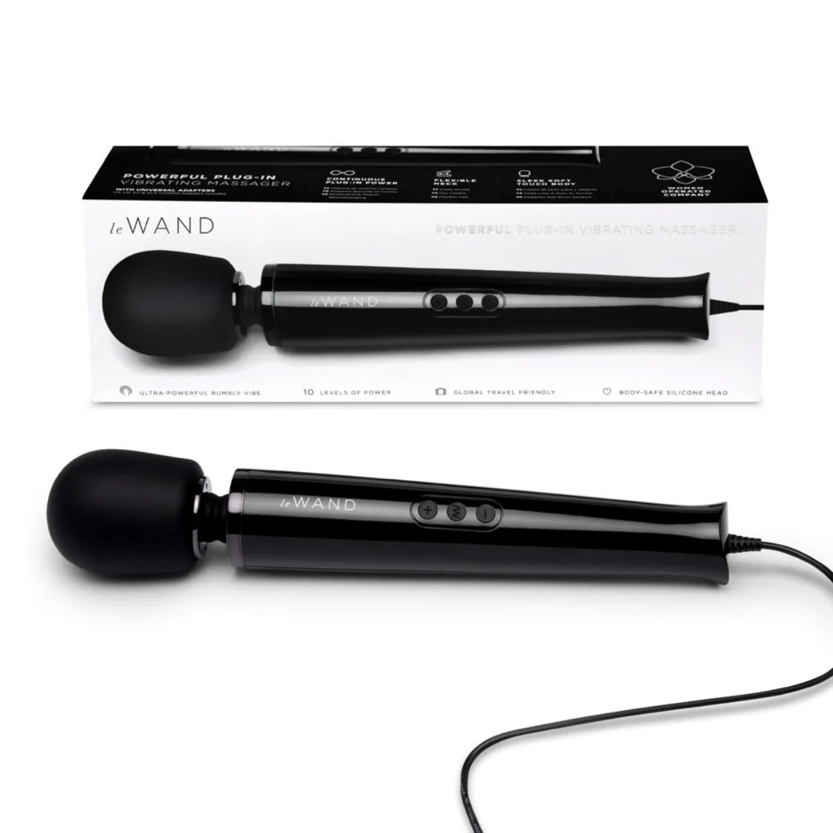 Le Wand Plug In Massager Wand Black