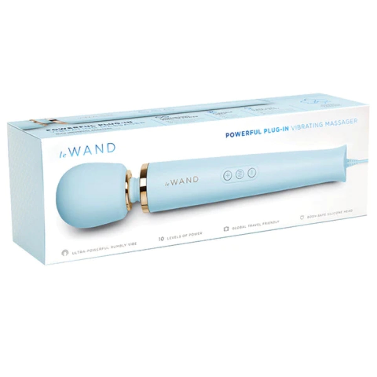 Le Wand Powerful Plug In Wand Massager Light Blue