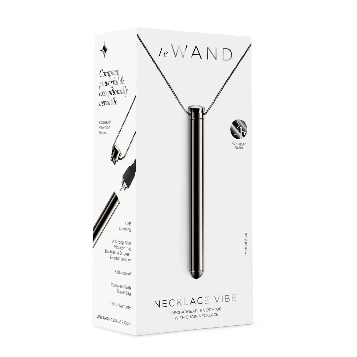 Le Wand Rechargeable Necklace Vibrator Black