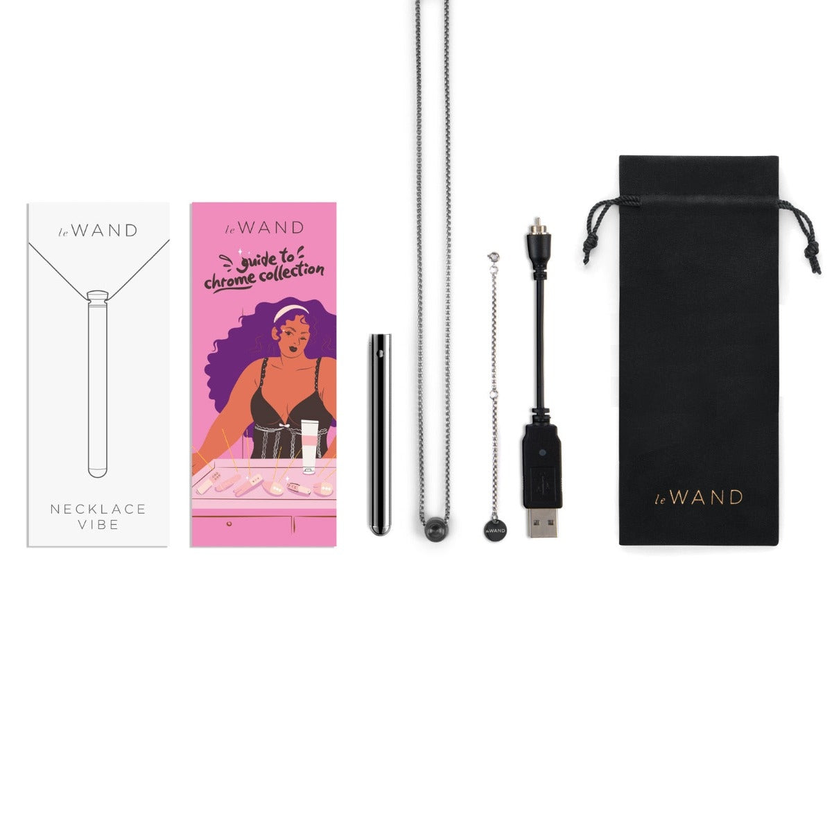 Le Wand Rechargeable Necklace Vibrator Black