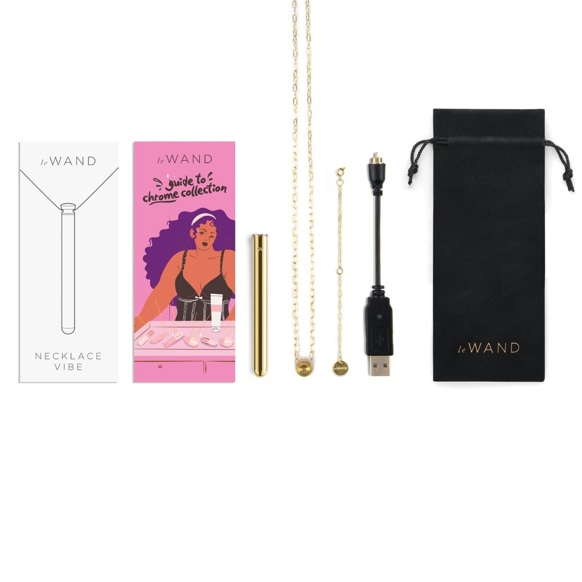 Le Wand Rechargeable Necklace Vibrator Gold