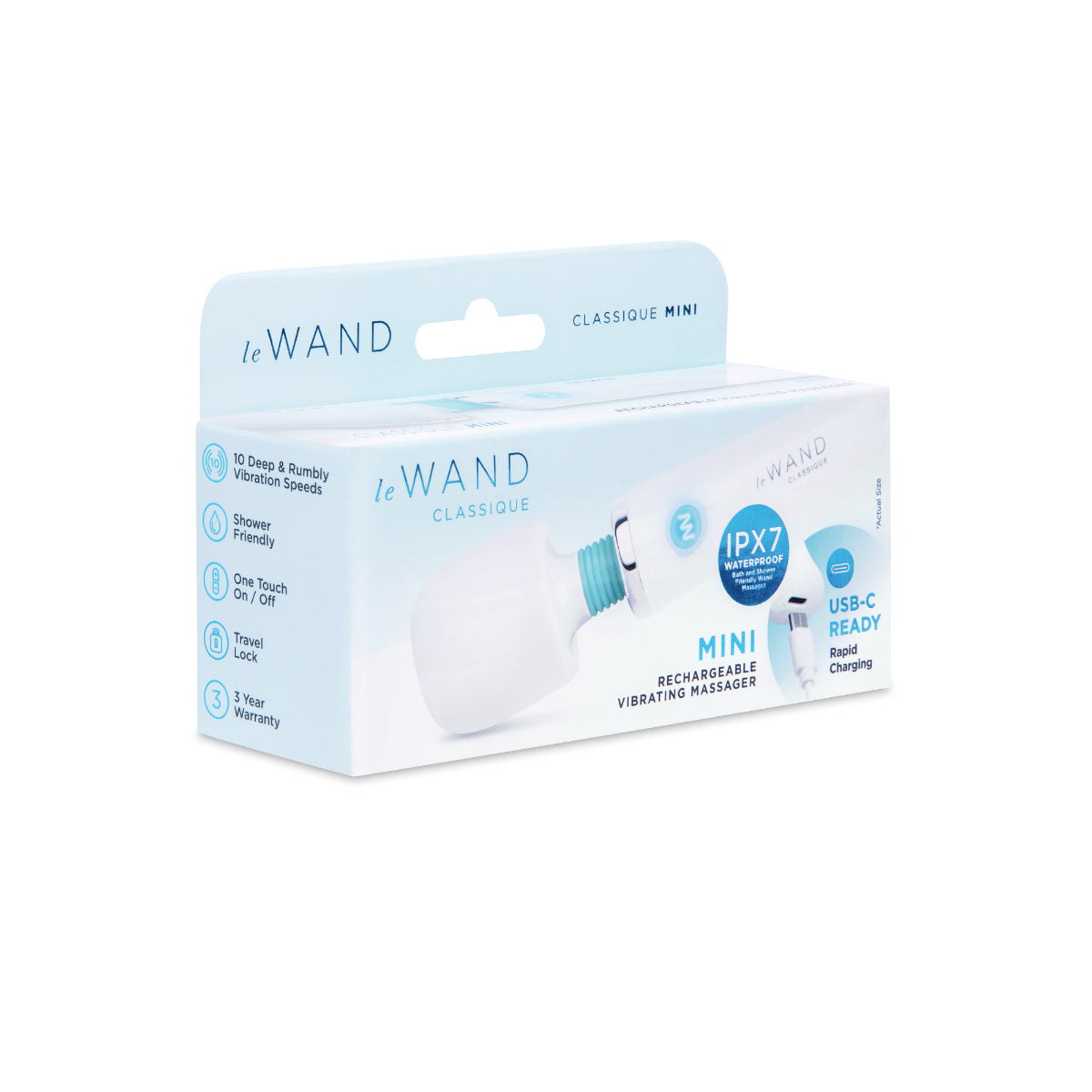 Le Wand Classique Mini Vibrating Wand Massager White 