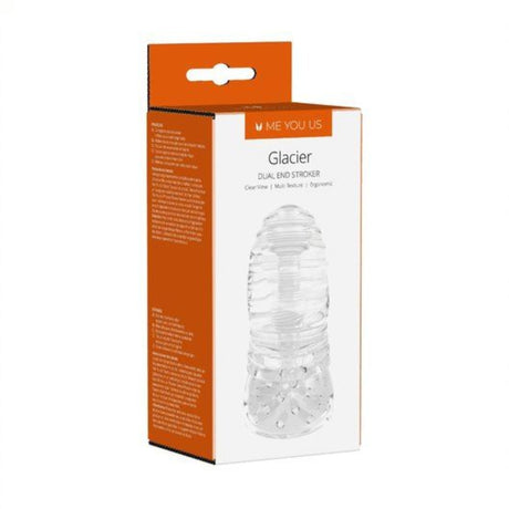 Me You Us Glacier Dual End Stroker Masturbator Clear - Simply Pleasure