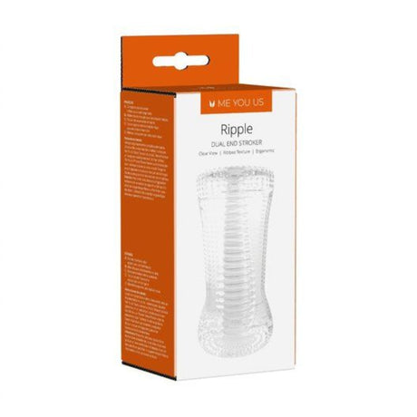 Me You Us Ripple Dual End Stroker Masturbator Clear - Simply Pleasure