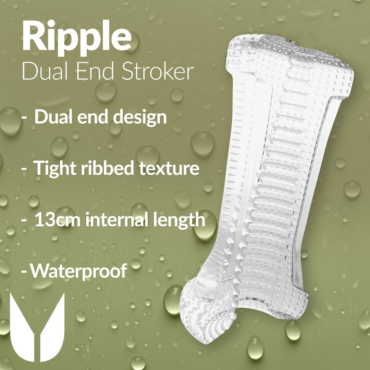 Me You Us Ripple Dual End Stroker Masturbator Clear